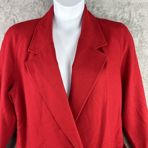 Susan Bristol Womens 12 Red 100% Wool Coat Jacket Double Breasted Buttons **Read - Picture 3 of 12